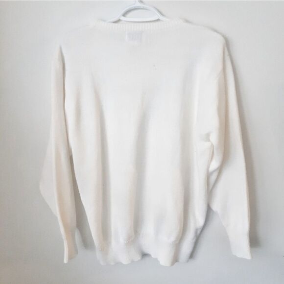 Vintage White Embellished Knit Sweater - Picture 3 of 5